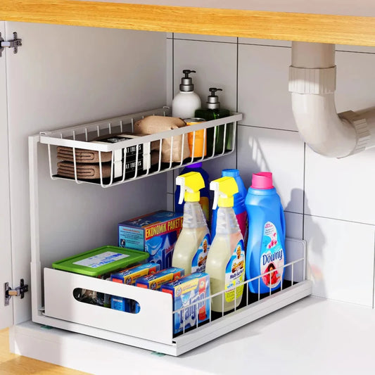 2-Tier Sliding Under-Sink Organizer